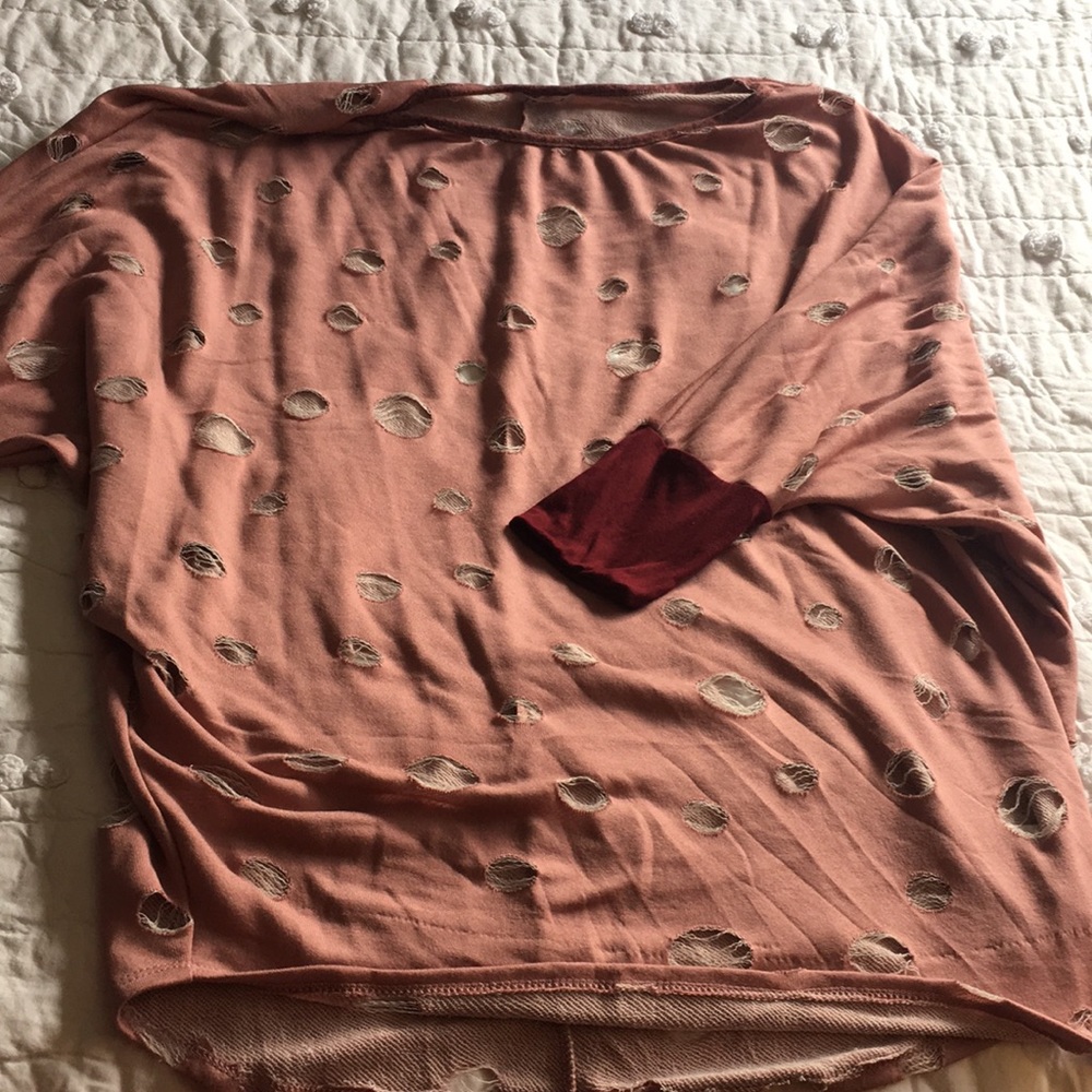 Distressed Mauve Top